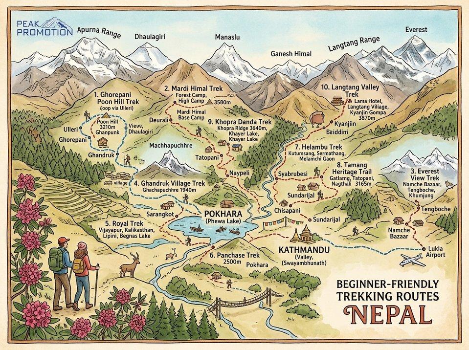10 Easy Treks in Nepal for Beginners: Routes & Tips